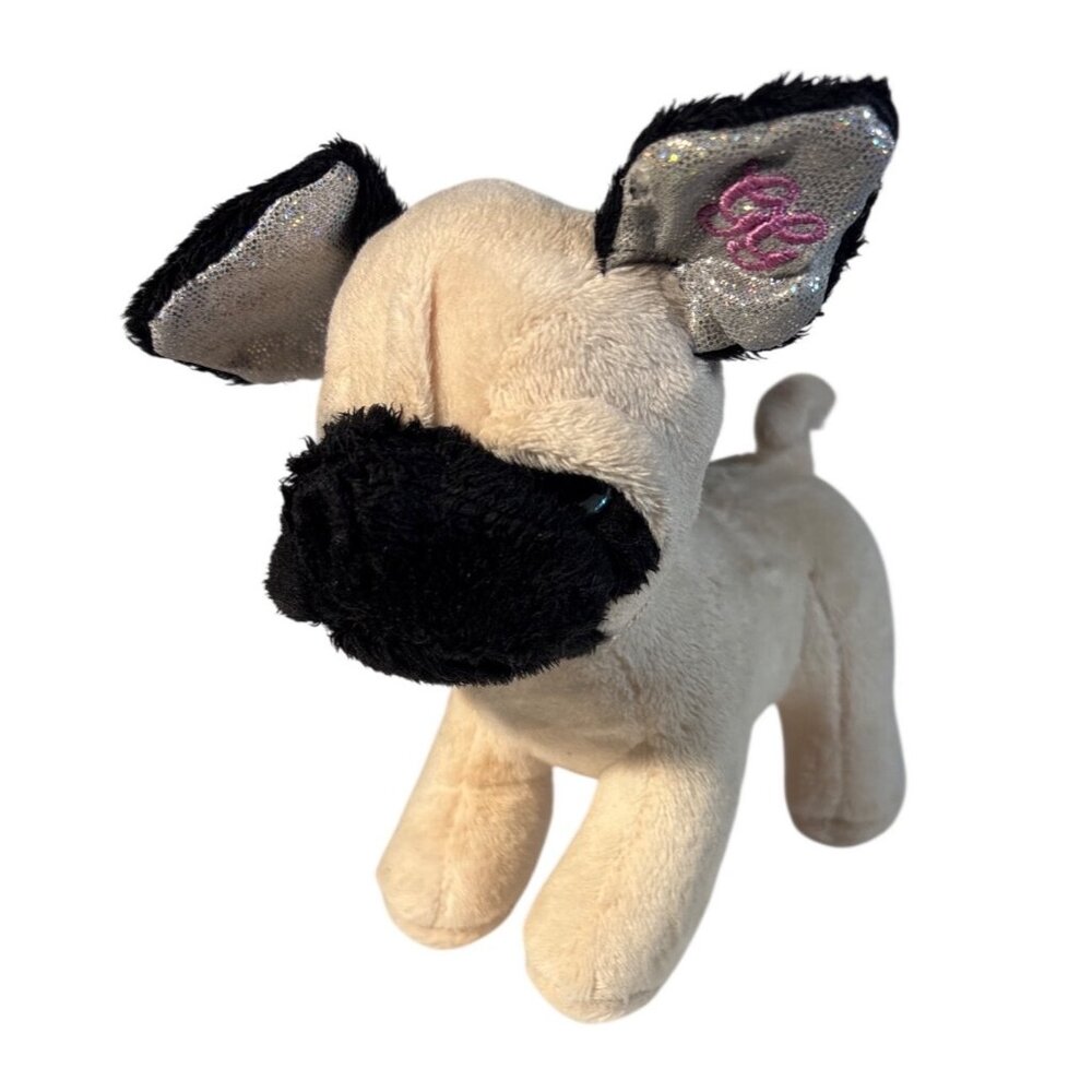 Glitter Girls Plush Dog By Battat Beige & Black Stuffed Animal Toy 5" Tall